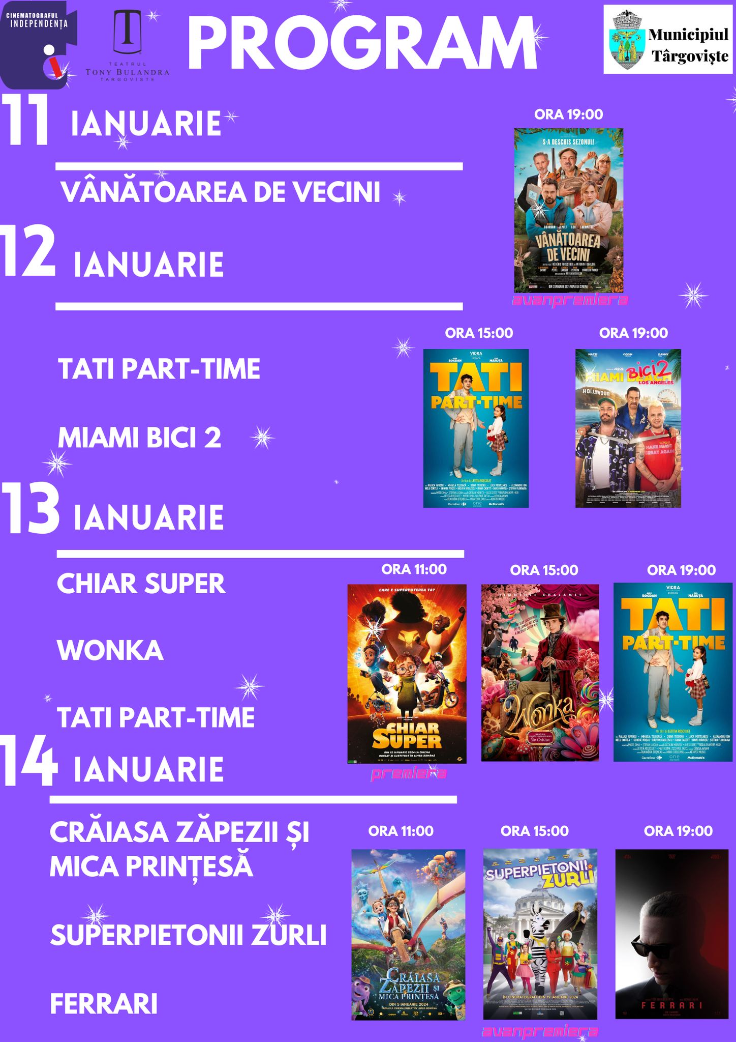 program cinema Independența