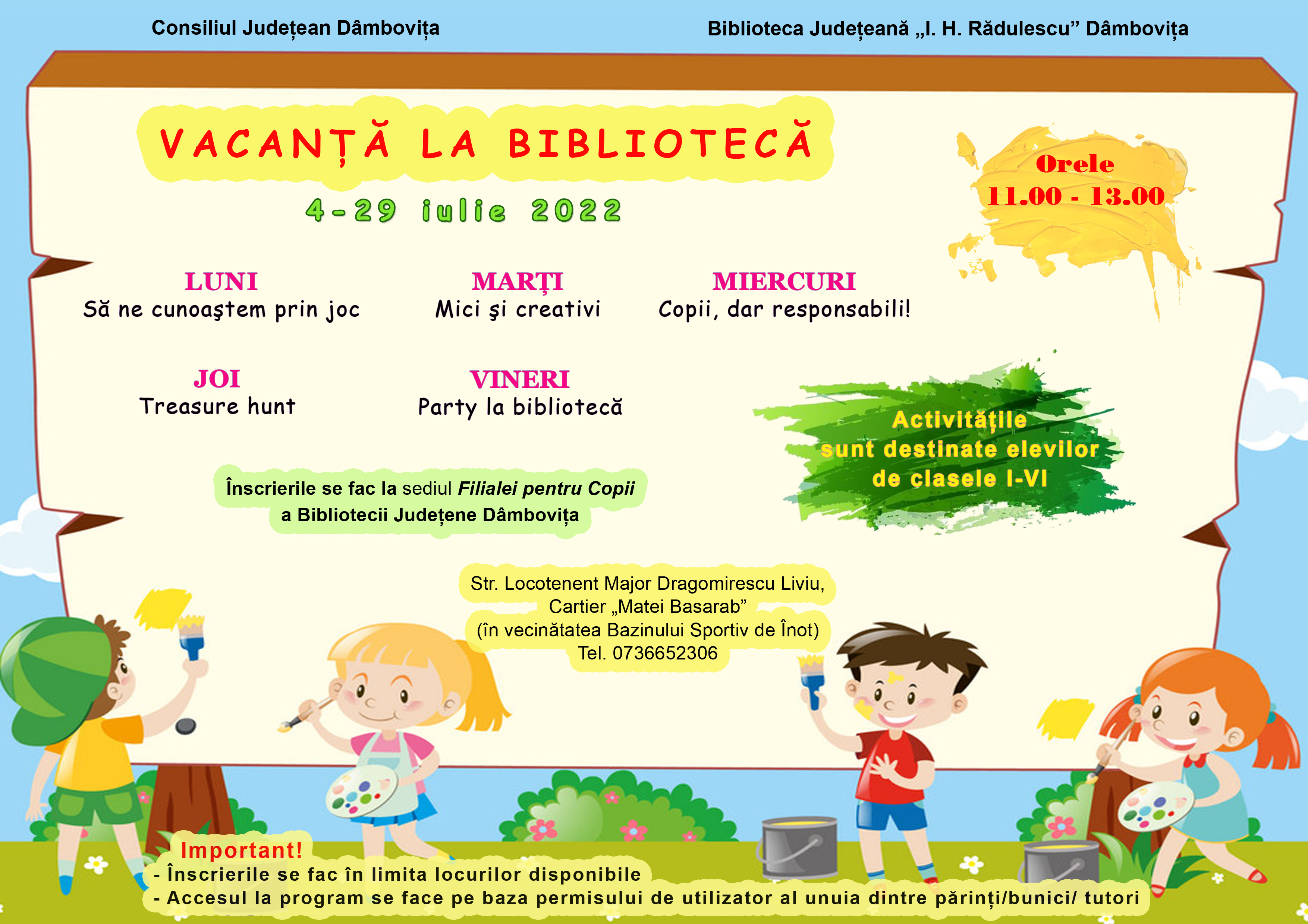 program Vacanta la Biblioteca